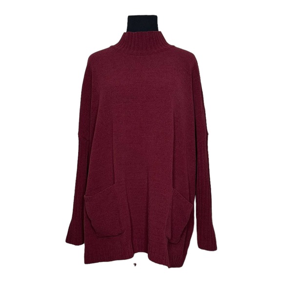 J. Jill Chenille red high neck long sleeves tunic sweater size LP - Picture 13 of 13